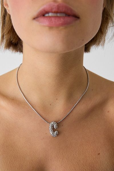 Stradivarius Bright Stone Letter-Tip Necklace