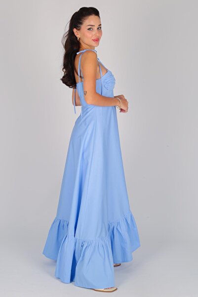 FACETTE Blue Rope Strap Women's Long Dress