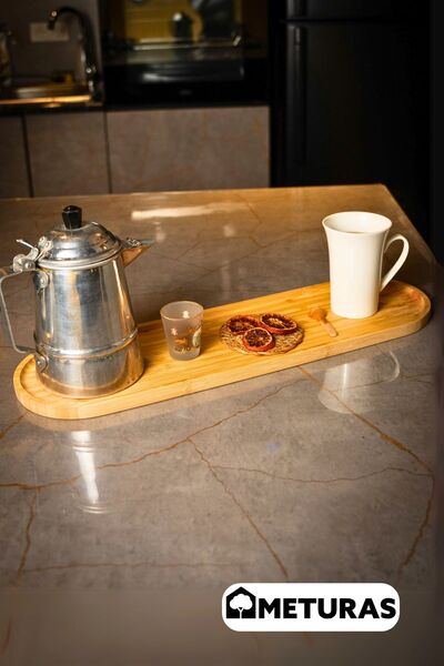 Genel Markalar Dekoratif Oval Kahvaltı Dekoratif Doğal Bambu Kahvaltı Meze Sunum Tabağı 55 * 16 Cm