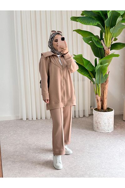 ASEL FASHİON Premium Coffee Color Veleso Modal Σετ