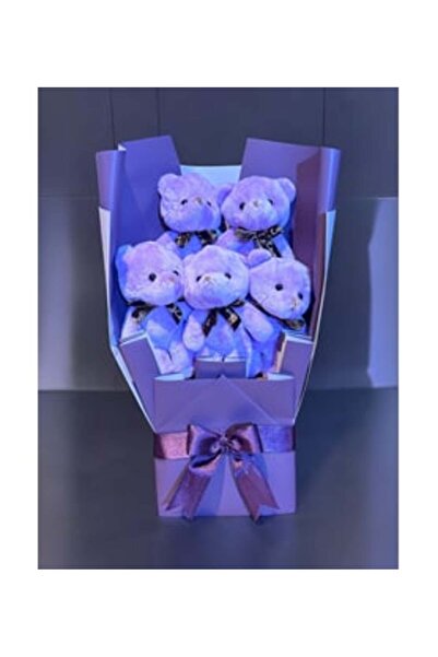 Çelik Purple Teddy Bear Bouquet, Gift for Lover, Birthday Gift, Apology Gift,...