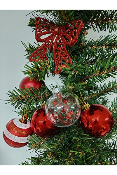 arminow 6 CM 5 ADET PREMIUM YILBAŞI AĞAÇ SÜSLEME TOPLARI VE 10 CM FİYONK SÜS ...