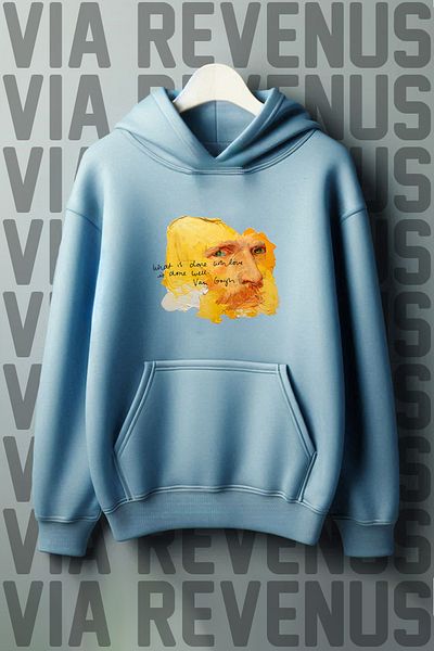 Vordevia Hanorac cu glugă cu imprimeu Van Gogh