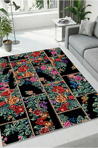 HaLıFoRuM Yumuşak Yıkanabilir Oturma Odası Halısı Kaymaz Tabanlı Mutfak Koridor DZ-14-YEŞİL