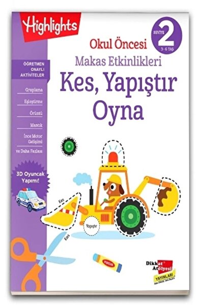 Dikkat Atölyesi Yayınları Okul Öncesi Makas Etkinlikleri Kes, Yapıştır, Oyna ...