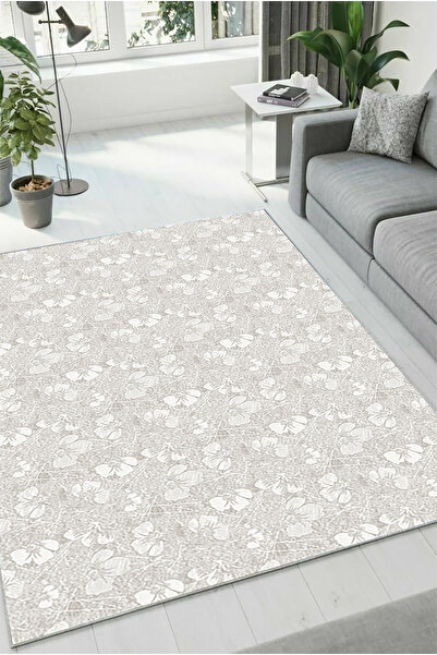 HaLıFoRuM Yumuşak Yıkanabilir Oturma Odası Halısı Koridor Salon Kaymaz Mutfak DZ-30-KREM