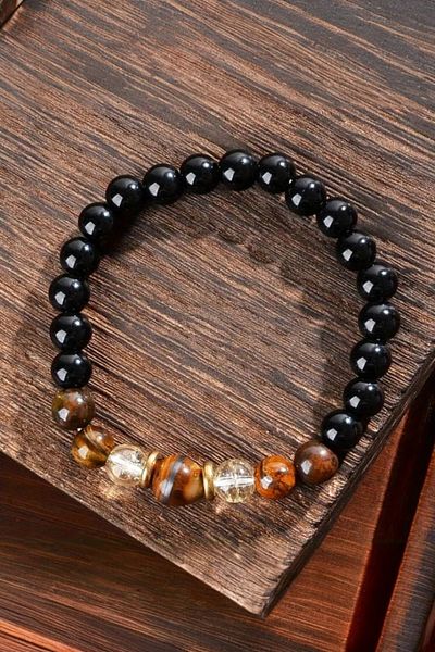 NBS Beautiful Naturel Stones Tiger, Citrine Luck, Success Natural Stone Bracelet 8 mm 10 mm