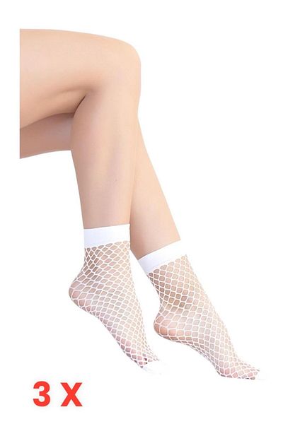 Bluewhs Women's Classic Fishnet Socks Set of 3