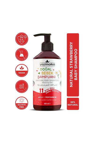 yeşilmarka Natürliches Baby-Shampoo/Waschgel, milder Wassermelonenduft, nährend und reinigend, 400 ml