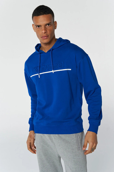 hummel 921645-7788 Lacivert Önü Baskılı Kapüşonlu Erkek Sweat