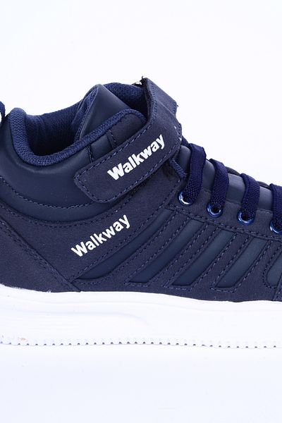WALKWAY Mely 2334 Δερμάτινο-σουέντ Άνετη σόλα Navy Blue Daily Unisex Παιδικά αθλητικά παπούτσια