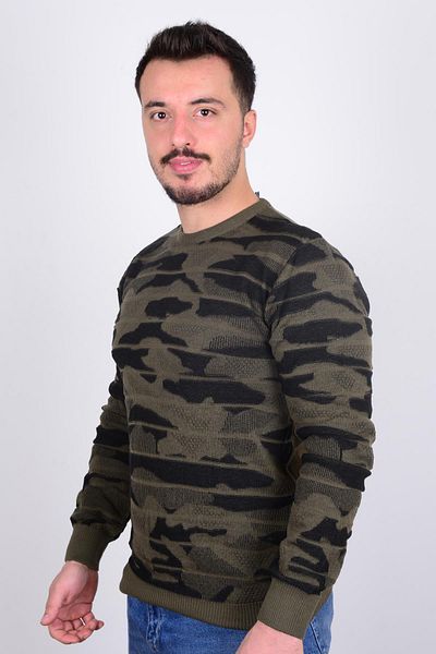 Cazador 3072 Pulover pentru bărbați, camuflaj, cu gât de bicicletă