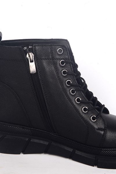 Bulldozer 240631   Black Leather Women's Winter Boots - Orthopedic Sole, Half Heeled, Half Heeled