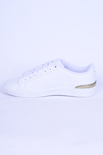 Puma 395085-01 Vikky V3 Metalic Shine Sneakers Rahat Taban Hafif Esnek Beyaz-gold Kadın Günlük Spor