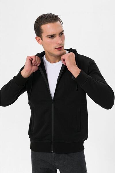 FARM ANİMALS Farm Animals Fa220214614 Women's Black Front Zippered Hooded Sweat