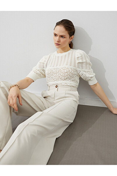 Koton Πλεκτό πουλόβερ Cotton Crew Neck - 3/4 μανίκι