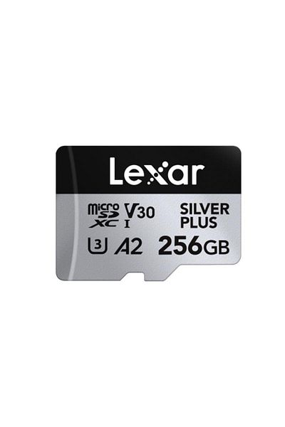 Lexar 256 جيجابايت LEXAR LMSSIPL256G-BNANG عالي الأداء فضي PLUS MICROSDXC UHS-I UP حتى 205 ميجابايت/ثانية قراءة 150 ميجابايت/