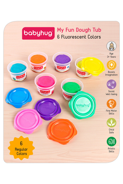 Babyhug مجموعة عجينة بيبي هاج ماي فان 720 جرام - 3 سنوات فما فوق، طين فلوري غ...