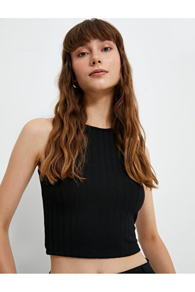 Koton Crop Athlete Crew Neck Αμάνικο