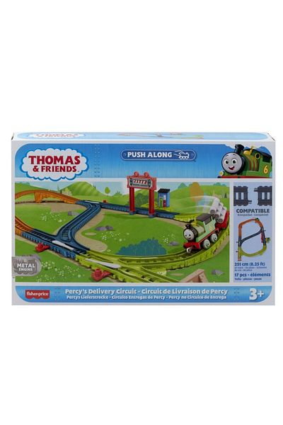 Thomas Train THOMAS SET DE JOACA CU LOCOMOTIVA PUSH ALONG PERCY SI ACCESORII