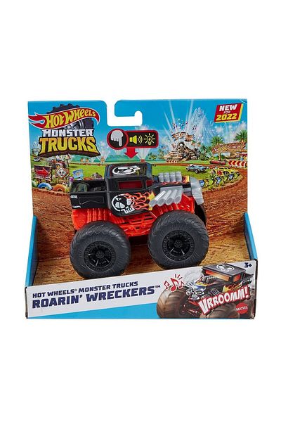 HOT WHEELS MONSTER TRUCK ROARIN WRECKERS BONE SHAKER CU FUNCTII SI SUNETE SCARA 1:43