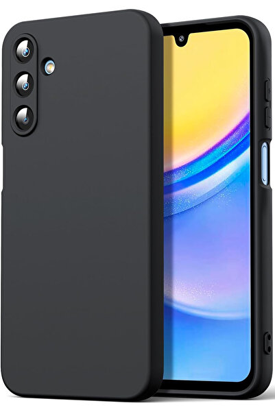 Fibaks Samsung Galaxy A15 Kılıf Kadife Lansman Soft Yumuşak Liquid Silikon Kamera Korumalı Kapak