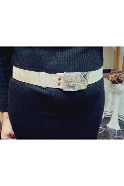 hoaryage Yılan Derisi Desenli Kadın Kemer