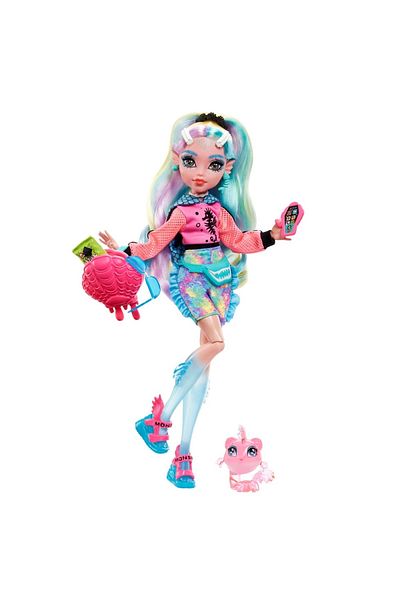 MONSTER HIGH PAPUSA LAGOONA BLUE CU ANIMALUT SI ACCESORII