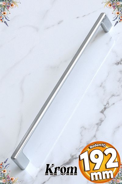 Badem10 Merve Chrome Metal Handle 192 Mm-19.2 Cm Furniture Kitchen Drawer Cabinet Cupboard Cabinet Door Handles Handle Handle