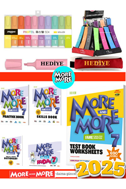 Kurmay Yayınları More & More 7 Practice Book Seti + 7 Fenomen Test Book Works...