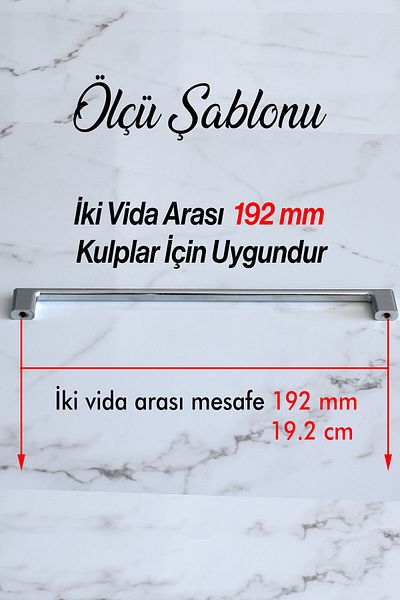 Badem10 Merve Chrome Metal Handle 192 Mm-19.2 Cm Furniture Kitchen Drawer Cabinet Cupboard Cabinet Door Handles Handle Handle