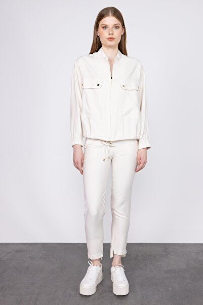 Ekol Women's Slit Trousers 2064 Stone