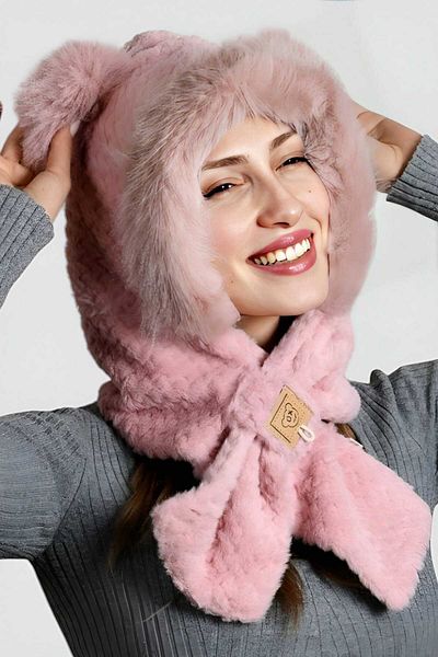 Mood Agenda Women's Headphone Neck Tie Soft Plush Hat