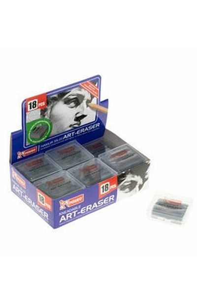 Rasanet Micro Dough Eraser Gray Plastic Boxed 18 Pcs