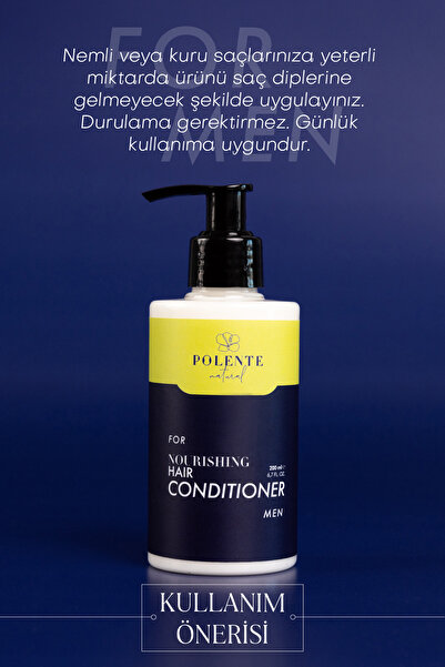 Polente Natural Men Nourishing Hair Conditioner - Erkekler İçin Besleyici Saç Bakım Kremi (200 ml)