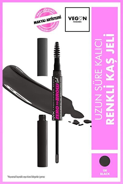 NYX Professional Makeup Zero to Brow Uzun Süre Kalıcı Kaş Jeli - Black
