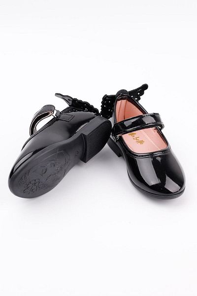Le Mabelle Black Heel Butterfly Girls Shoes