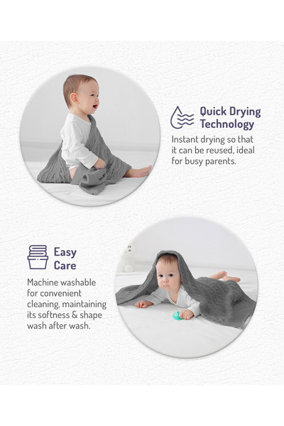 Fab N Funky Classic Knot Baby Blanket - Cozy, LightweightIdeal for Car Seat, Pushchair, Gift for Newborns 6M+