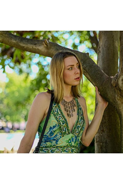 Miss Boheme Boyundan Bağlamalı Sırtı Açık İpek Tulum