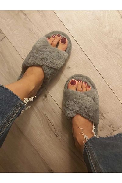 Mare Smoked Hairy House Slippers