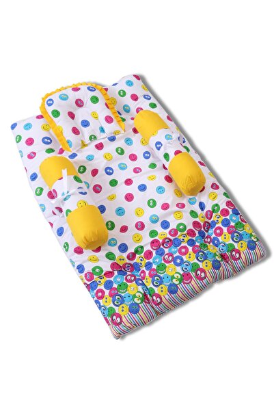Babyhug Print Bedding Set for Babies-Soft Comfortable Multi-Colour Mattress & Pillows