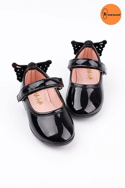 Le Mabelle Black Heel Butterfly Girls Shoes