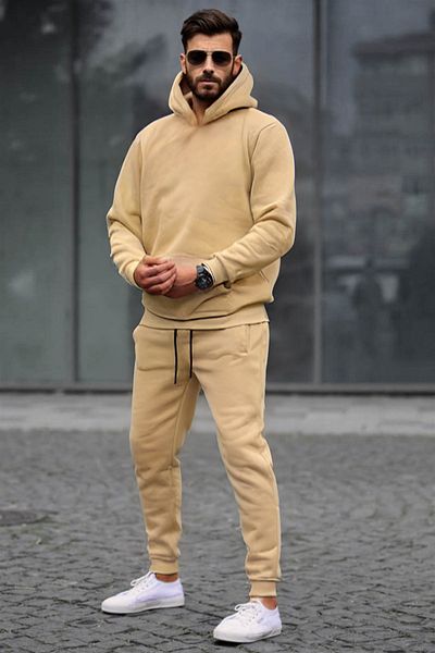 BayBayan Ανδρικό σετ χειμερινής φόρμας Oversize 3 Thread Raised
