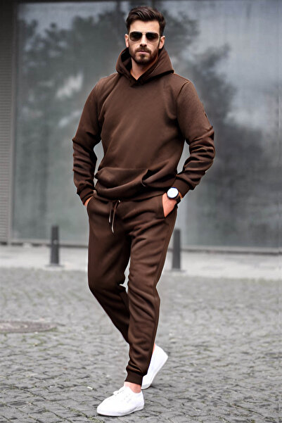 BayBayan Ανδρικό σετ χειμερινής φόρμας Oversize 3 Thread Raised