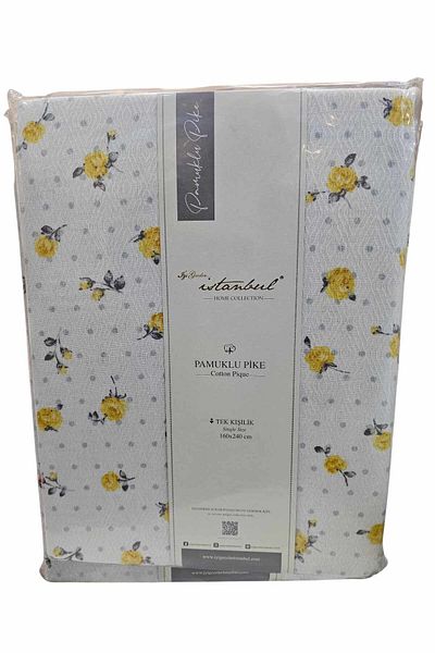 KÜBRAHOME'S 200X220 cm Yellow Piquette Double Cotton