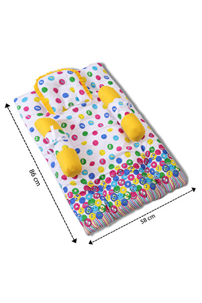 Babyhug Print Bedding Set for Babies-Soft Comfortable Multi-Colour Mattress & Pillows