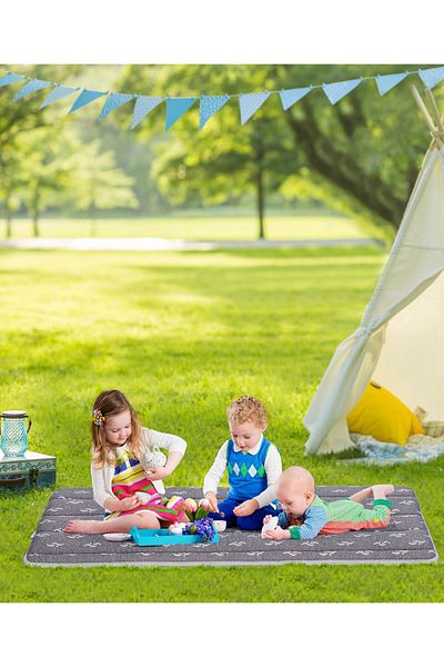 Pine kids Rolling Mattress for Kids 4-12y, Waterproof Cover, Grey, Portable & Comfortable