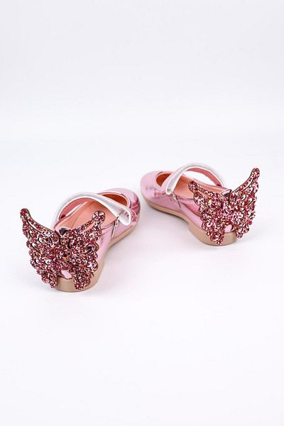 Le Mabelle Pink Heel Butterfly Girls Shoes