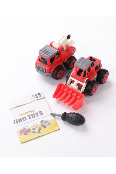 Fab N Funky مجموعة ألعاب شاحنة البناء المتينة باللون الأحمر من فاب إن فانكي ل...