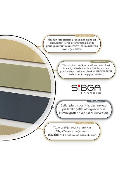sibga tasarım Transparent Colored Post-It Note Paper - 200 Sheets Bookmark Sticker
